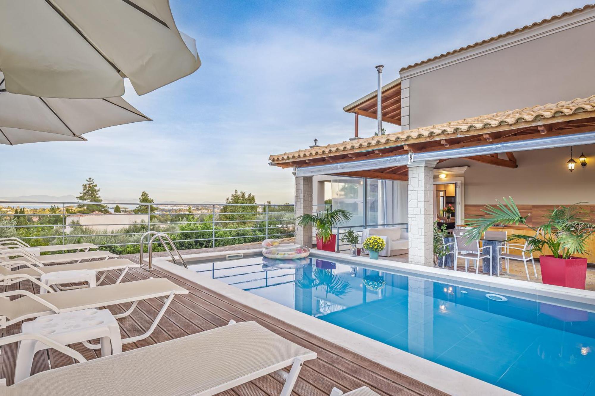 Villa Olivia Corfu - Amazing Sea-View 3 Bedroom Villa With A Pool Gazátika Exteriér fotografie